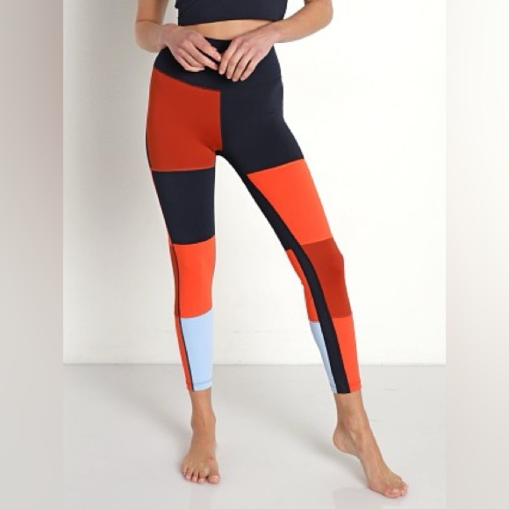 Splits59 Colorblock Leggings in Red, Black, Light Blue